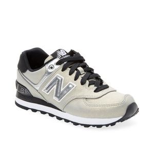 New Balance Metallic Silver Sneakers NEW